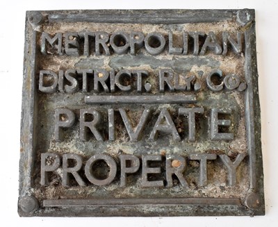 Lot 25 - RAILWAYANA; cast iron mould for sign...