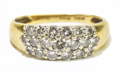 Lot 47 - An 18ct yellow gold nineteen stone diamond...