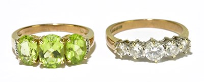 Lot 116 - Two 9ct yellow gold dress rings, combined...