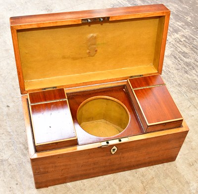 Lot 2118 - A 19th century mahogany tea caddy, 15cm x 30cm...