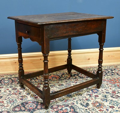 Lot 2518 - A 17th century Welsh oak occasional table,...