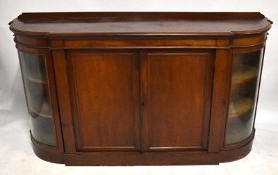 Lot 2410 - A Victorian mahogany breakfront bookcase, with...