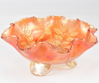 Lot 313 - A Fenton carnival glass bowl decorated with...