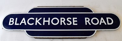 Lot 71 - RAILWAYANA; blue enamel totem 'Blackhorse Road,...