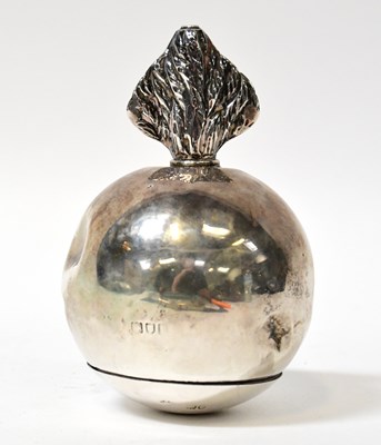 Lot 590 - A London hallmarked silver orb/grenade table...