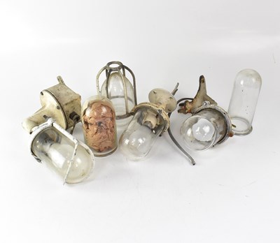 Lot 274 - Four assorted wall-mounted storm lanterns,...