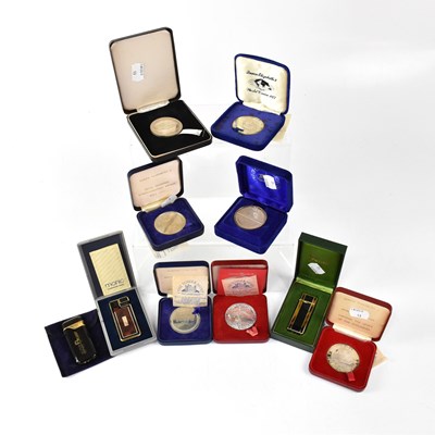 Lot 292 - Seven boxed commemorative silver and white...