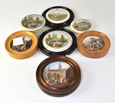 Lot 247 - PRATT; seven pot lids including four of...