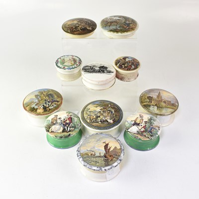 Lot 248 - PRATT; eleven pot lids, including 'The Ningpo...