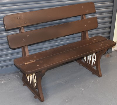 Lot 1 - RAILWAYANA; a GWR platform bench with cast...