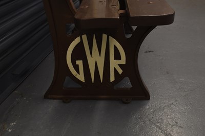 Lot 1 - RAILWAYANA; a GWR platform bench with cast...