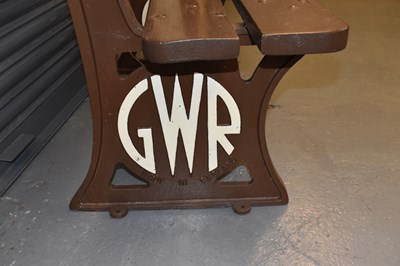 Lot 1 - RAILWAYANA; a GWR platform bench with cast...