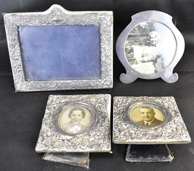 Lot 592 - Four hallmarked silver photograph frames...