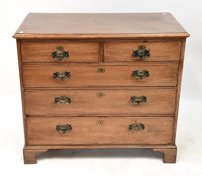 Lot 35 - A George III mahogany chest of two short over...