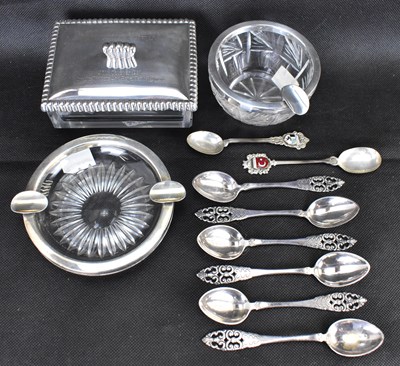 Lot 597 - Various Continental silver items to include a...