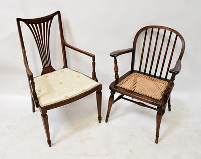 Lot 76 - A pair of 19th century stick back bergère...