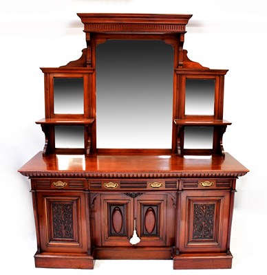 Lot 68 - A Victorian mirror backed sideboard, with...