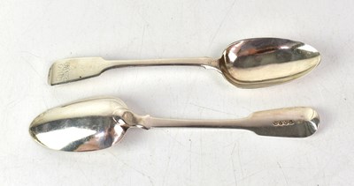 Lot 553 - A pair of William IV hallmarked silver Fiddle...