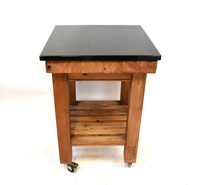 Lot 29 - A modern heavy butcher's block trolley table...