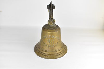 Lot 240 - A brass bell from the trawler S.T. Agnes H....