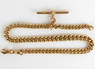 Lot 948 - A 9ct rose gold Albert watch chain with...