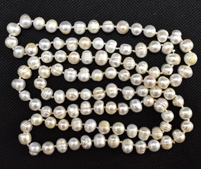 Lot 895 - A cultured pearl necklace, continuous, with no...