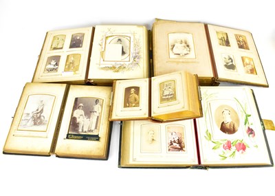 Lot 497 - Five Victorian/Edwardian photograph albums to...