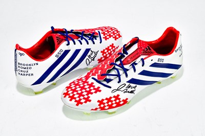 Lot 18 - DAVID BECKHAM; a pair of signed football boots...