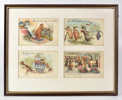 Lot 521 - LOUIS WAIN; four coloured postcards,...