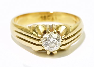 Lot 24 - An 18ct gold diamond solitaire ring,...