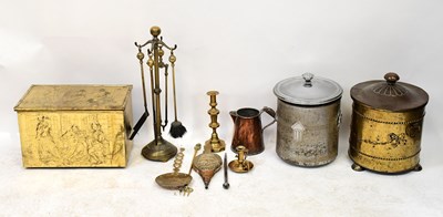 Lot 196 - A collection of brassware comprising a...