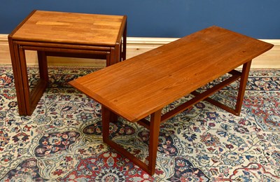 Lot 2545 - PYE FRANKLIN; a teak refectory coffee table,...