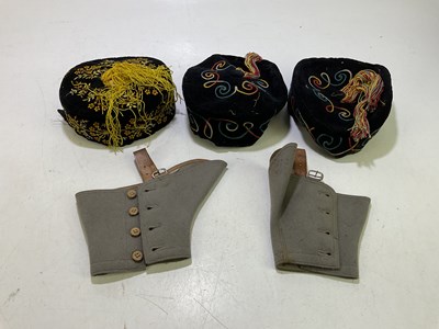 Lot 2249 - Three vintage smoking hats to include examples...