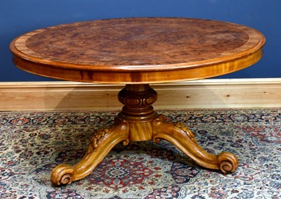 Lot 2409 - A Victorian burr walnut and rosewood...