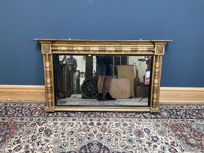 Lot 2407 - A 19th century gilt framed over mantel mirror,...