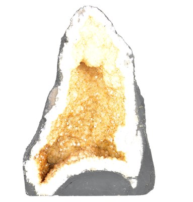 Lot 158 - A large citrine and quartz 'cathedral' geode,...