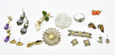 Lot 329 - A pair of 9ct yellow and white gold earrings...
