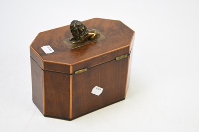 Lot 9 - A 19th century mahogany tea caddy with...