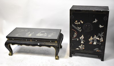 Lot 322 - A Chinese cabinet inlaid with Shibayama...