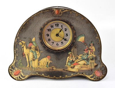 Lot 130 - VICTORY V; a tinplate advertising mantel clock...