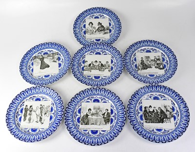 Lot 253 - ROYAL DOULTON; seven 'Gibson Girl' plates,...