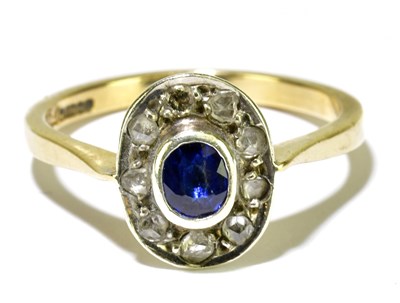 Lot 119 - A 9ct yellow gold sapphire and diamond in the...