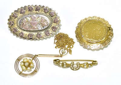 Lot 296 - Three Edwardian/early 20th century brooches...