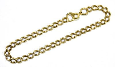 Lot 167 - An 18ct yellow gold curb link bracelet, 12.3g.