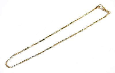 Lot 269 - A 9ct yellow and white gold fancy link watch...