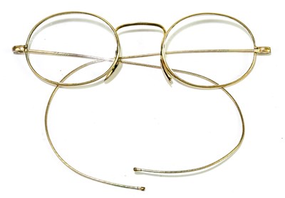 Lot 355 - A pair of vintage yellow metal framed...