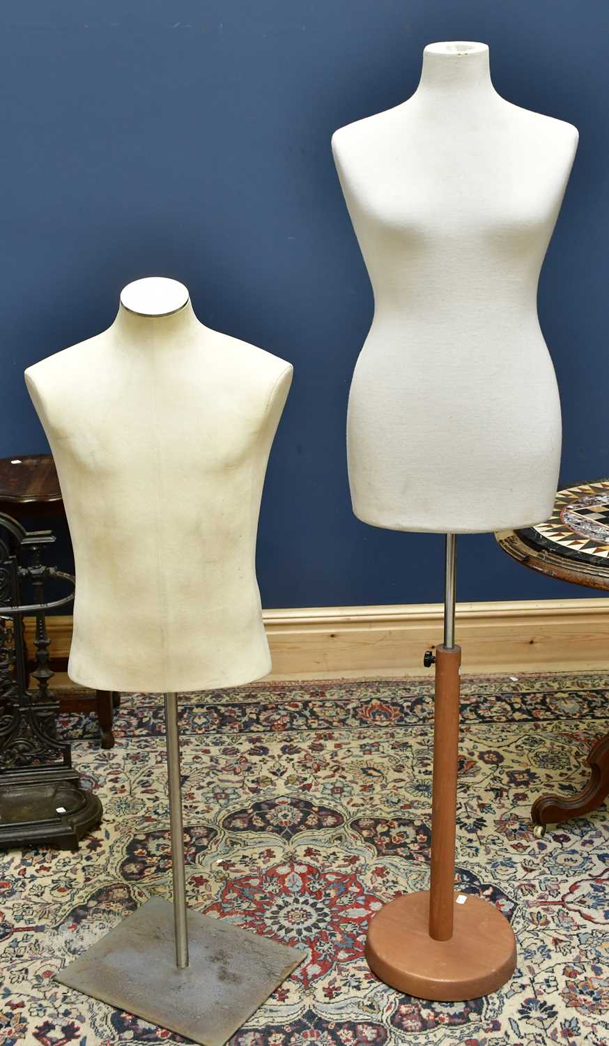 Lot 629 - Two tailors' dummies, to include a taller