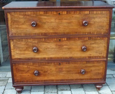 Lot 30 - A 19th century mahogany chest of three large drawers