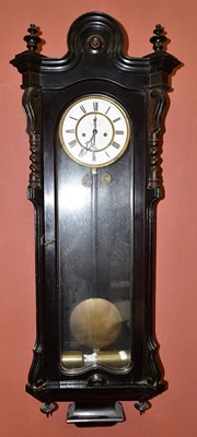 Lot 2295 - A 19th century ebonised Vienna style wall...