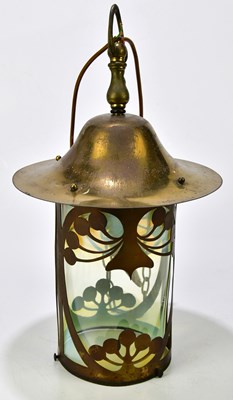 Lot 265 - An Arts and Crafts brass ceiling light with...